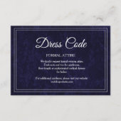 Elegant Classic Navy Blue Wedding Dress Code Informatiekaartje (Voorkant)
