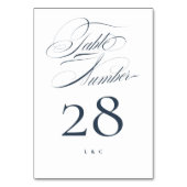 Elegant Classic Navy on White Calligraphy Wedding Kaart (Achterkant)