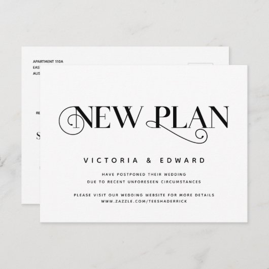 Elegant Classic, New plan, Uitstel Briefkaart (Voorkant / Achterkant)