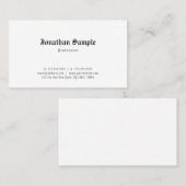 Elegant Classic Old English Font Sjabloon Nostalgy Visitekaartje (Voorkant / Achterkant)
