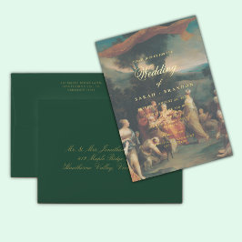 Elegant Classic Old painting Wedding Folie Uitnodiging