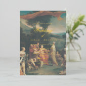 Elegant Classic Old painting Wedding Folie Uitnodiging (Staand Voorkant)