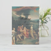 Elegant Classic Old painting Wedding Kaart (Staand voorkant)