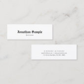 Elegant Classic Old Simple Plain Nostalge Mini Visitekaartje (Voorkant / Achterkant)