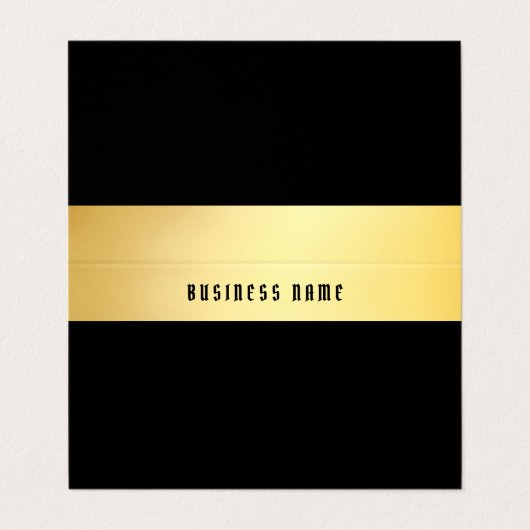 Elegant Classic Old Style Text Gold Black Sjabloon Visitekaartje (Buitenkant ongevouwen)