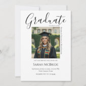 Elegant Classic One Photo Graduation Invitation Kaart (Voorkant)