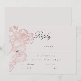 Elegant Classic Orchid Wedding Meal RSVP