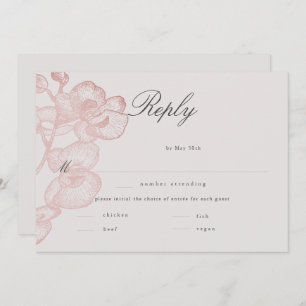 Elegant Classic Orchid Wedding Meal RSVP