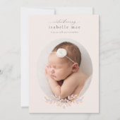 Elegant Classic Oval Photo Birth Announounter Kaart (Voorkant)