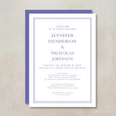 Elegant Classic Paars & White Virtual Wedding IV Kaart