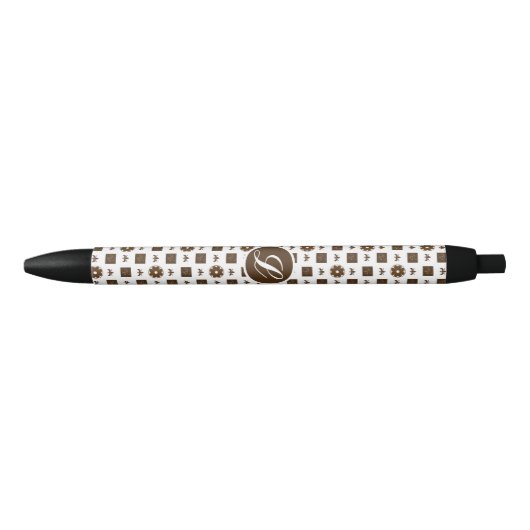Elegant & Classic Pattern Design Black Ink Pen (Voorkant)