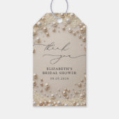 Elegant Classic Pearls Bridal Shower Favors Cadeaulabel (Voorkant)