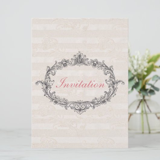 Elegant Classic Personalized Wedding Invitation Kaart (Staand voorkant)