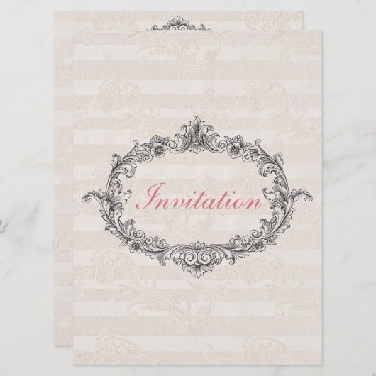 Elegant Classic Personalized Wedding Invitation Kaart (Voorkant / Achterkant)