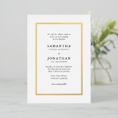 Elegant Classic Photo Gold Foil Border Wedding Folie Uitnodiging (Staand Voorkant)