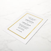 Elegant Classic Photo Gold Foil Border Wedding Folie Uitnodiging (Gedraaid)