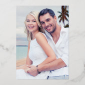 Elegant Classic Photo Gold Foil Border Wedding Folie Uitnodiging (Achterkant)