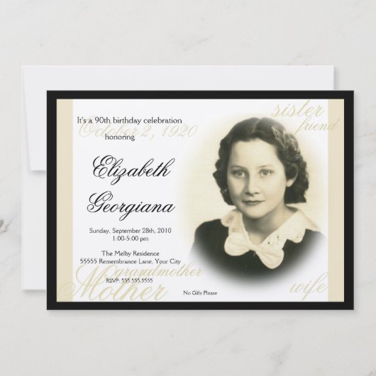 Elegant Classic Photo Invitation 2 Kaart (Voorkant)