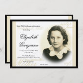 Elegant Classic Photo Invitation 2 Kaart (Voorkant / Achterkant)