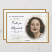 Elegant Classic Photo Invitation Kaart (Voorkant / Achterkant)