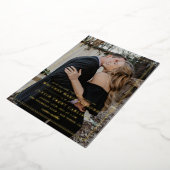 Elegant Classic Photo Wedding Gold Folie Uitnodiging (Gedraaid)