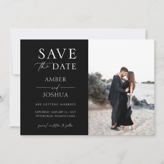 Elegant Classic Photo Wedding Save the Date Kaart (Voorkant)