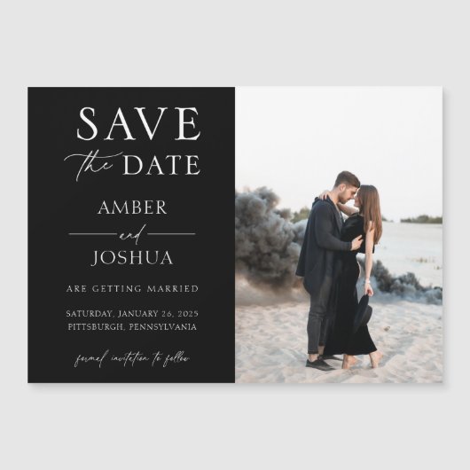 Elegant Classic Photo Wedding Save the Date Magnet (Voorkant)