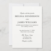 Elegant Classic Photo White Wedding Kaart (Voorkant)