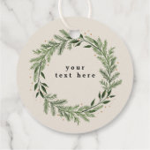 Elegant Classic Pine Wreath Kerstmis Vakantie cade Bedankjes Labels (Achterkant)