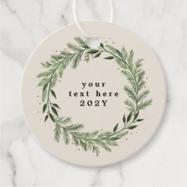 Elegant Classic Pine Wreath Kerstmis Vakantie cade Bedankjes Labels
