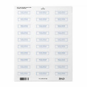 Elegant Classic Plain Professional Deep Blue White Etiket (Full Sheet)