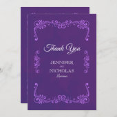 Elegant Classic  Pleal Wedding Bedankkaart (Voorkant / Achterkant)