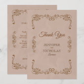 Elegant Classic Pleal Wedding Bedankkaart (Voorkant / Achterkant)