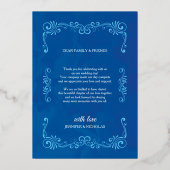 Elegant Classic  Pleal Wedding Folie Uitnodiging (Achterkant)