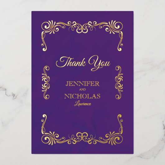 Elegant Classic  Pleal Wedding Folie Uitnodiging (Voorkant)