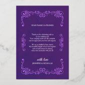 Elegant Classic  Pleal Wedding Folie Uitnodiging (Achterkant)