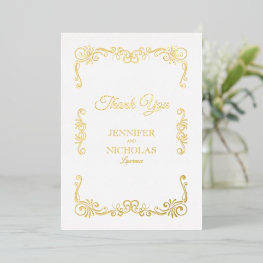 Elegant Classic  Pleal Wedding Folie Uitnodiging (Staand Voorkant)