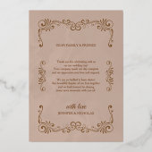Elegant Classic Pleal Wedding Folie Uitnodiging (Achterkant)