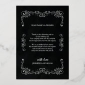 Elegant Classic  Pleal Wedding Folie Uitnodiging (Achterkant)