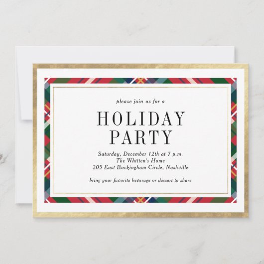 Elegant Classic Pset Holiday Kerstfeest Kaart (Voorkant)