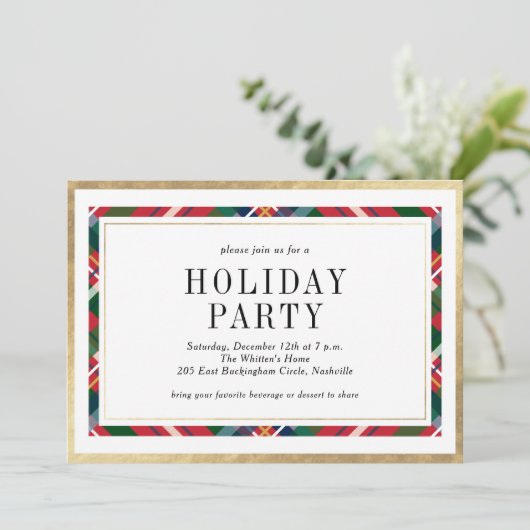 Elegant Classic Pset Holiday Kerstfeest Kaart (Staand voorkant)