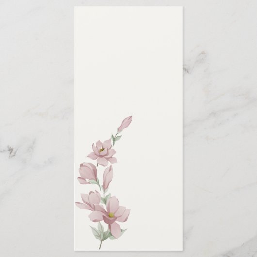 Elegant Classic Purple Florals Wedding Menu (Achterkant)