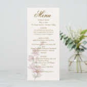Elegant Classic Purple Florals Wedding Menu (Staand voorkant)