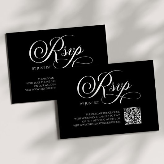 Elegant Classic QR Code Weddenschap RSVP-kaart RSVP Kaartje