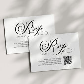Elegant Classic QR Code Weddenschap RSVP-kaart RSVP Kaartje