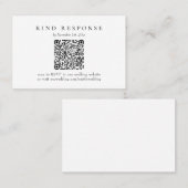 Elegant Classic QR Code Weddenschap RSVP-kaart Visitekaartje (Voorkant / Achterkant)