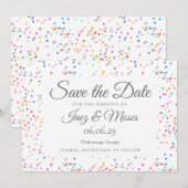Elegant Classic Rainbow Confetti Wedding Save The Date (Voorkant / Achterkant)