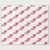 Elegant Classic Red Candle Poinsettia over wit Cadeaupapier (Vlak)