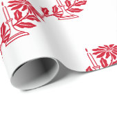 Elegant Classic Red Candle Poinsettia over wit Cadeaupapier (Rol Hoek)