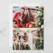 Elegant Classic Red Ribbon Holiday Photo Card Feestdagenkaart (Achterkant)